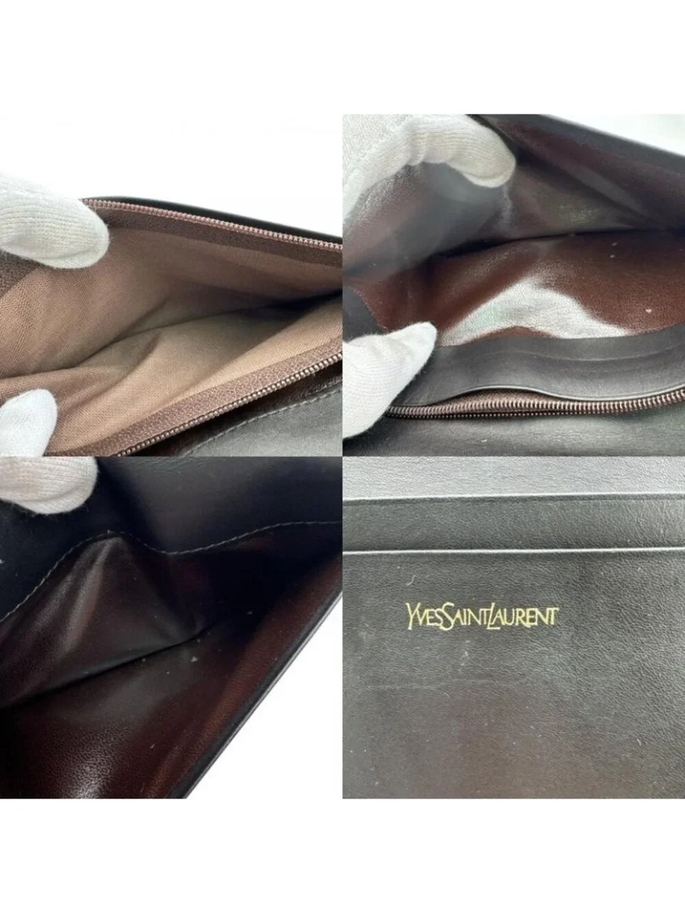 Saint Laurent Yves YSL Bifold Vintage Leather Wallet Black - Picture 8 of 8